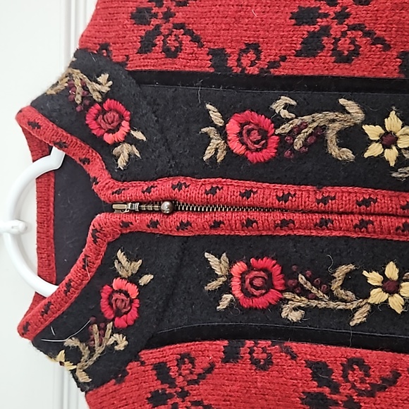 Icelandic Design 100% Wool lined zip front cardigan jacket Size L - Picture 4 of 4